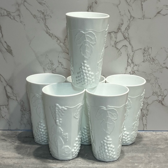 Indiana Glass Other - Indiana Glass Colony Harvest Milk Glass Tumbler white set of 6 vintage
